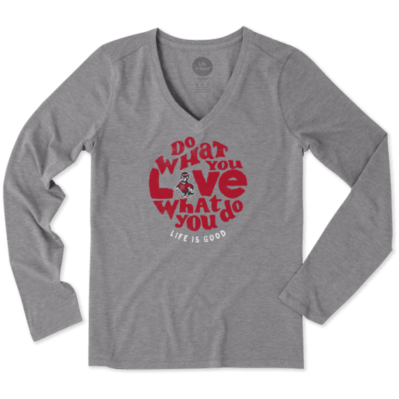 Women's NC State Wolfpack Dwyl Circle Long Sleeve Cool Vee Women's NC State Wolfpack Dwyl Circle Long Sleeve Cool Vee