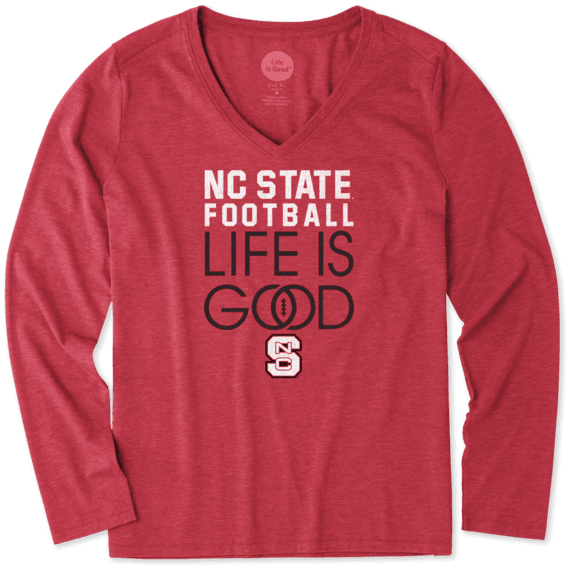 Women's NC State Wolfpack Infinity Football Long Sleeve Cool Vee Women's NC State Wolfpack Infinity Football Long Sleeve Cool Vee