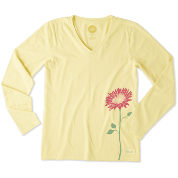 Women's Namaste Daisy Long Sleeve Crusher Vee Women's Namaste Daisy Long Sleeve Crusher Vee