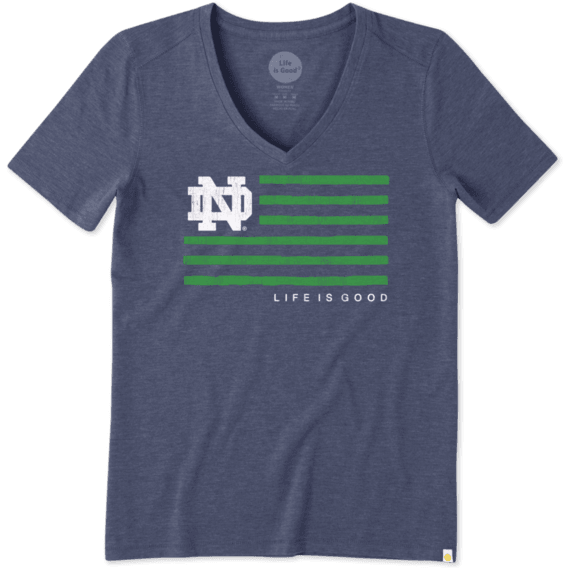 Women's Notre Dame Flag Cool Vee Women's Notre Dame Flag Cool Vee