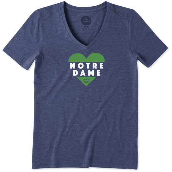 Women's Notre Dame Heart Knockout Cool Vee Women's Notre Dame Heart Knockout Cool Vee