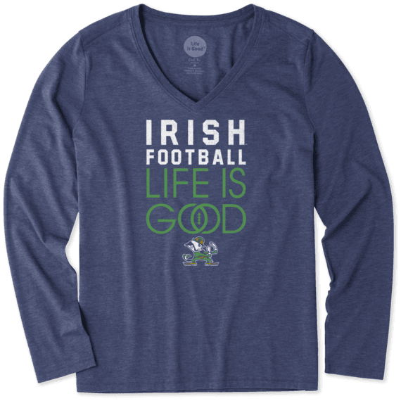 Women's Notre Dame Infinity Football Long Sleeve Cool Vee Women's Notre Dame Infinity Football Long Sleeve Cool Vee