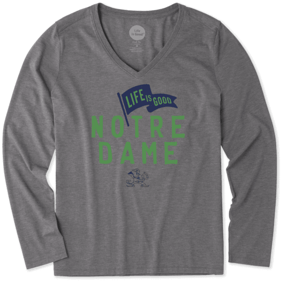 Women's Notre Dame Pennant Long Sleeve Cool Vee Women's Notre Dame Pennant Long Sleeve Cool Vee