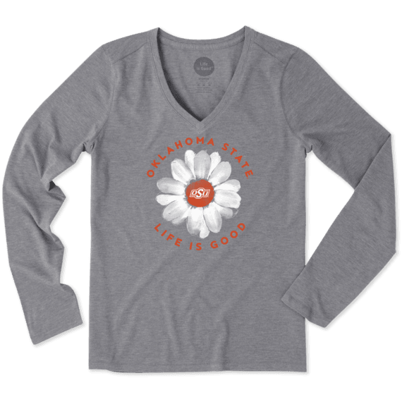Women's Oklahoma State Daisy Long Sleeve Cool Vee Women's Oklahoma State Daisy Long Sleeve Cool Vee