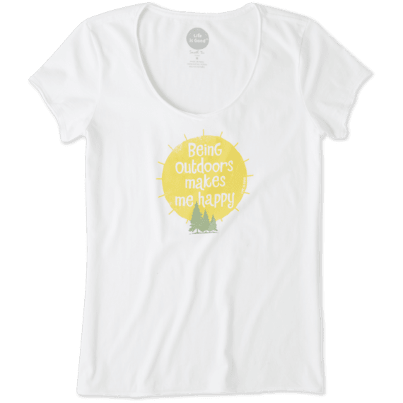 Women's Outdoors Makes Me Happy Smooth Scoop Tee Women's Outdoors Makes Me Happy Smooth Scoop Tee