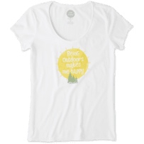 Women's Outdoors Makes Me Happy Smooth Scoop Tee Women's Outdoors Makes Me Happy Smooth Scoop Tee