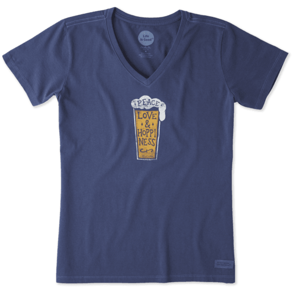 Women's Peace Love & Hoppiness Crusher Vee Women's Peace Love & Hoppiness Crusher Vee
