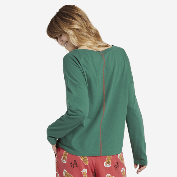 Life is Good Snuggle Up Relaxed Longsleeve Peace Love Hoppiness Life is Good.