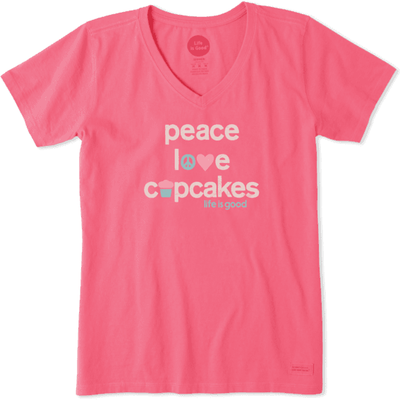 Women's Peace Love Cupcakes Crusher Vee Women's Peace Love Cupcakes Crusher Vee