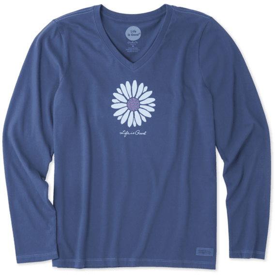 Women's Petal Daisy Long Sleeve Crusher Vee Women's Petal Daisy Long Sleeve Crusher Vee