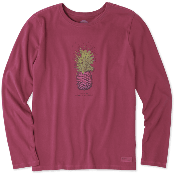 Women's Pineapple Love Long Sleeve Crusher Tee Women's Pineapple Love Long Sleeve Crusher Tee