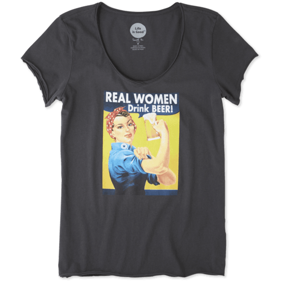 Women's Real Women Drink Beer Smooth Tee Women's Real Women Drink Beer Smooth Tee