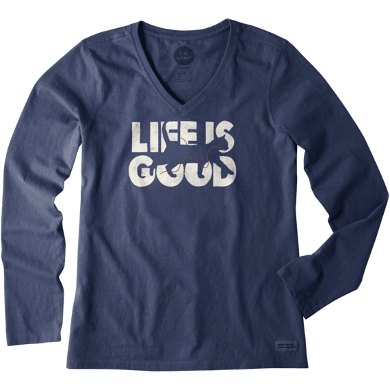 Women's Silhouette Cat Long Sleeve Crusher Vee Women's Silhouette Cat Long Sleeve Crusher Vee