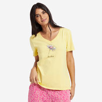 Women's Sketched Daisy Sleep Vee Women's Sketched Daisy Sleep Vee
