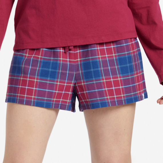 Women's Sleepy Cherry Plaid Classic Sleep Boxer Women's Sleepy Cherry Plaid Classic Sleep Boxer
