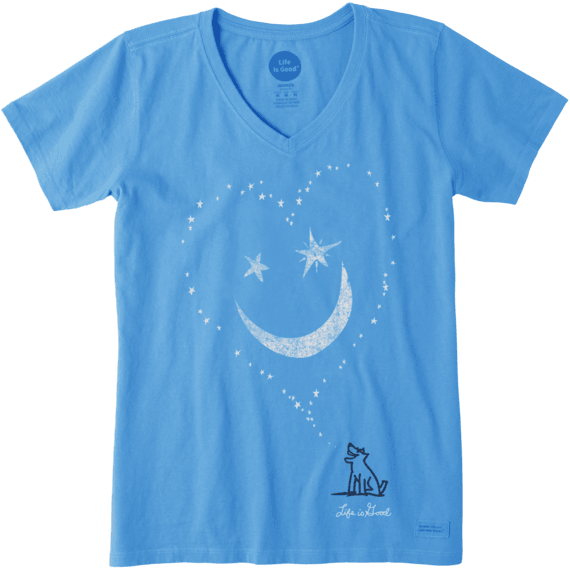 Women's Smiley Face Moon Crusher Vee Women's Smiley Face Moon Crusher Vee