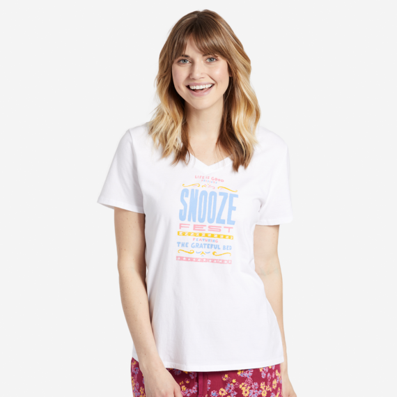 Women's Snooze Fest Grateful Bed Snuggle Up Sleep Vee Women's Snooze Fest Grateful Bed Snuggle Up Sleep Vee