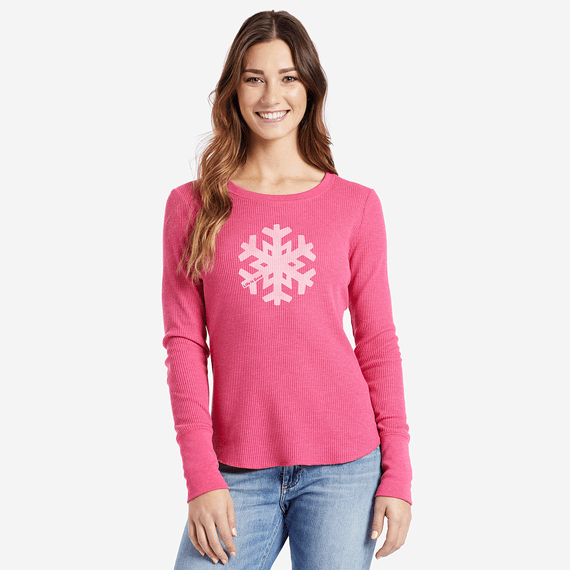 Women's Snowflake Long Sleeve Waffle Tee Women's Snowflake Long Sleeve Waffle Tee