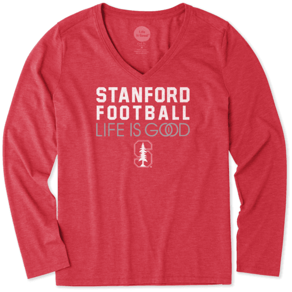 Women's Stanford Infinity Football Long Sleeve Cool Vee Women's Stanford Infinity Football Long Sleeve Cool Vee