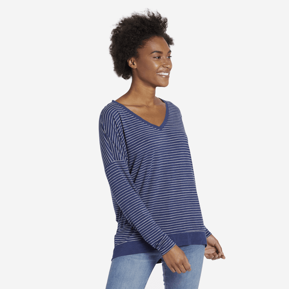 Women's Stripe Supreme Wide Vee Pullover Women's Stripe Supreme Wide Vee Pullover
