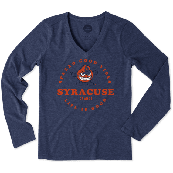 Women's Syracuse Good Vibes Long Sleeve Cool Vee Women's Syracuse Good Vibes Long Sleeve Cool Vee
