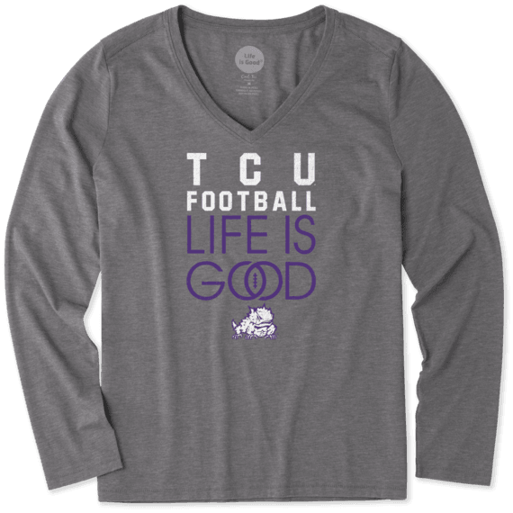 Women's TCU Horned Frogs Infinity Football Long Sleeve Cool Vee Women's TCU Horned Frogs Infinity Football Long Sleeve Cool Vee