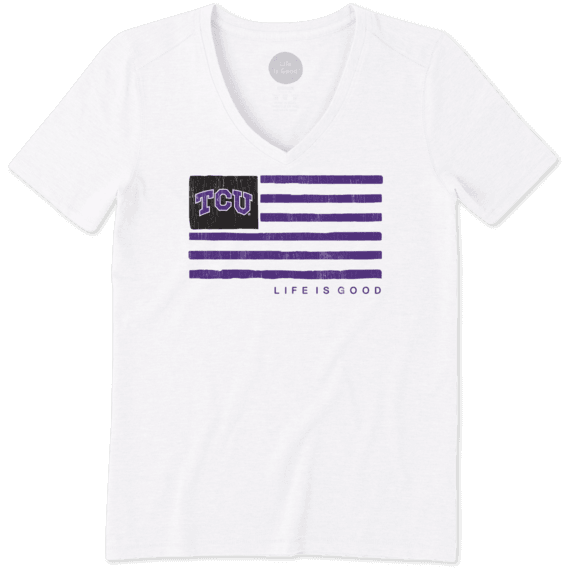 Women's TCU Horned Frogs Team Flag Cool Vee Women's TCU Horned Frogs Team Flag Cool Vee