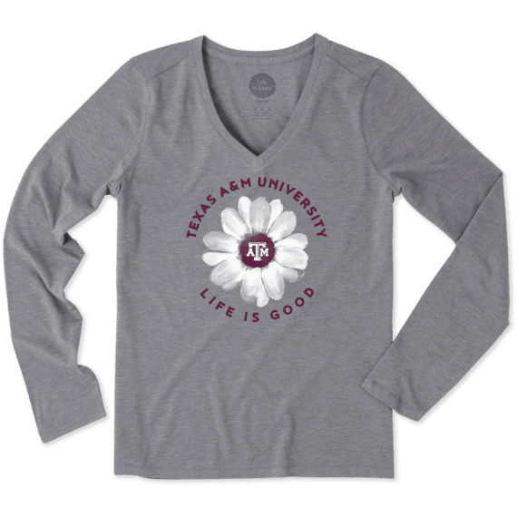 Women's Texas A&M Daisy Long Sleeve Cool Vee Women's Texas A&M Daisy Long Sleeve Cool Vee