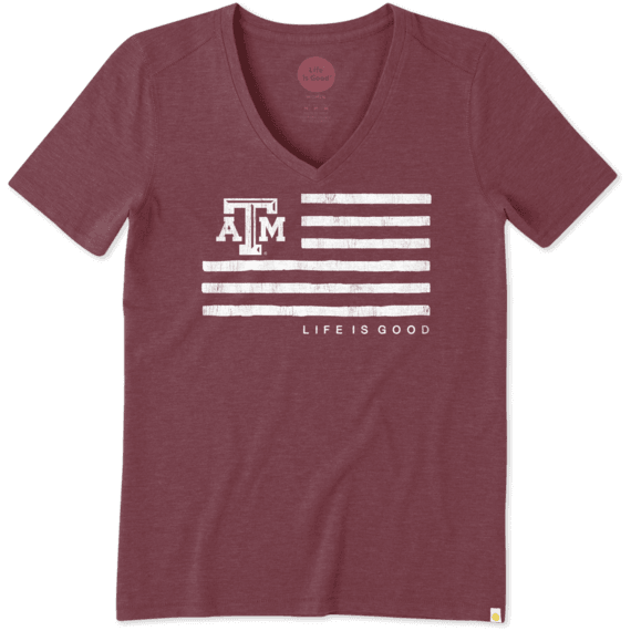 Women's Texas A&M Flag Cool Vee Women's Texas A&M Flag Cool Vee