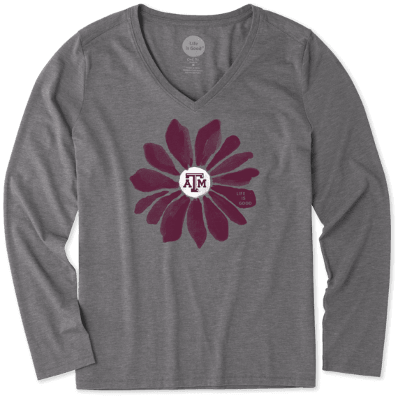 Women's Texas A&M Aggies Daisy Long Sleeve Cool Vee Women's Texas A&M Aggies Daisy Long Sleeve Cool Vee
