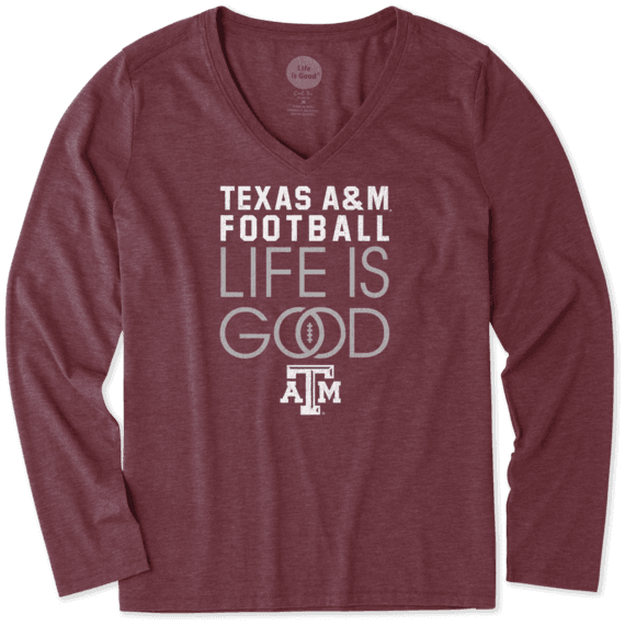 Women's Texas A&M Aggies Infinity Football Long Sleeve Cool Vee Women's Texas A&M Aggies Infinity Football Long Sleeve Cool Vee