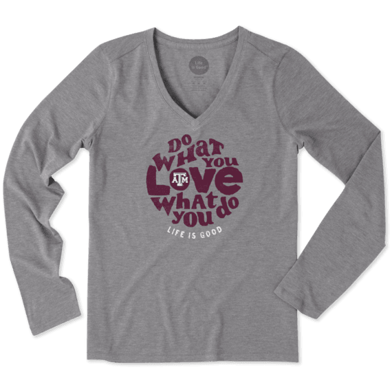 Women's Texas A&M Aggies Retro Dwyl Circle Long Sleeve Cool Vee Women's Texas A&M Aggies Retro Dwyl Circle Long Sleeve Cool Vee