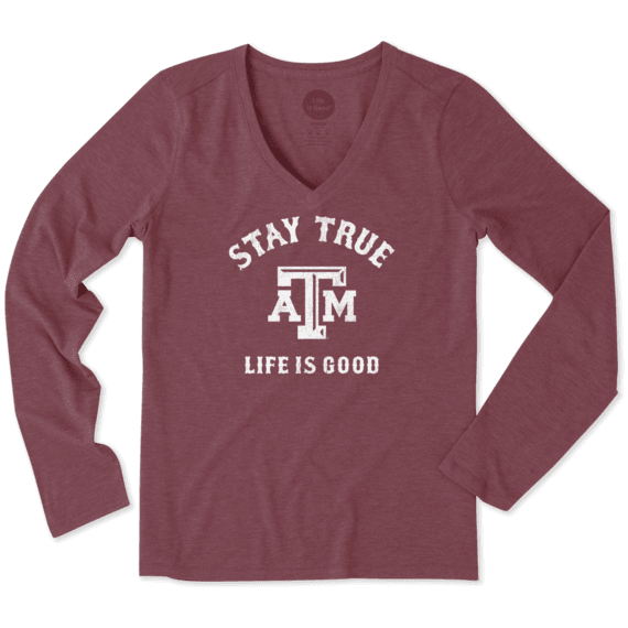 Women's Texas A&M Aggies Stay True Long Sleeve Cool Vee Women's Texas A&M Aggies Stay True Long Sleeve Cool Vee