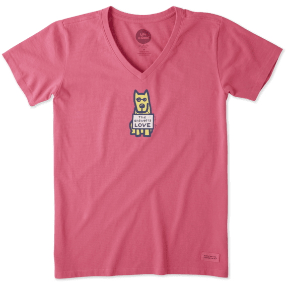 Women's The Answer Is Love Crusher Vee Women's The Answer Is Love Crusher Vee