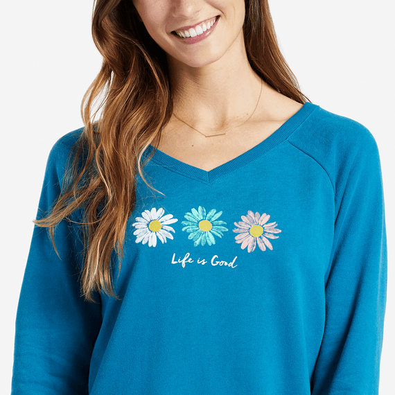 Women's Three Daisies Go-To Long Vee Women's Three Daisies Go-To Long Vee