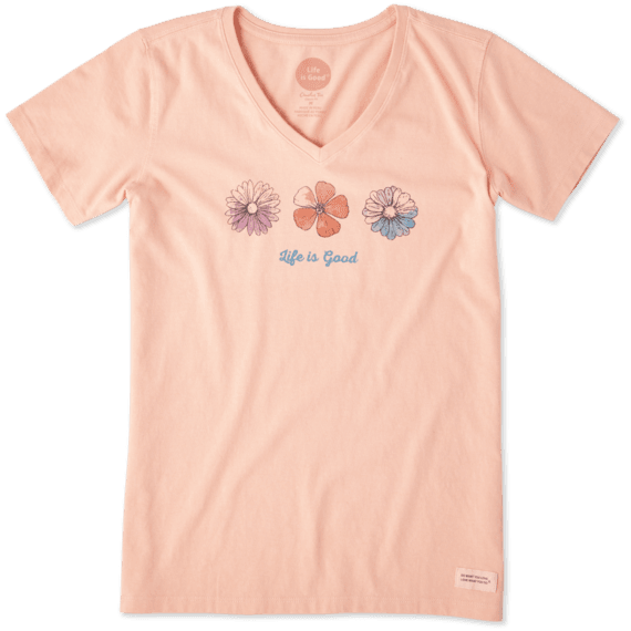 Women's Three Flowers Crusher Vee Women's Three Flowers Crusher Vee