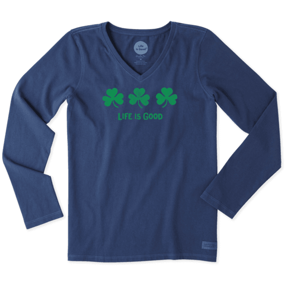 Women's Three Shamrocks Long Sleeve Crusher Vee Women's Three Shamrocks Long Sleeve Crusher Vee