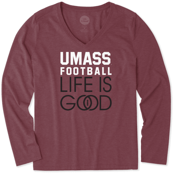 Women's UMass Infinity Football Long Sleeve Cool Vee Women's UMass Infinity Football Long Sleeve Cool Vee