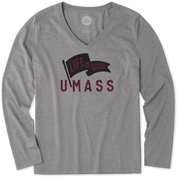 Women's UMass Pennant Long Sleeve Cool Vee Women's UMass Pennant Long Sleeve Cool Vee