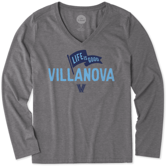 Women's Villanova Wildcats Pennant Long Sleeve Cool Vee Women's Villanova Wildcats Pennant Long Sleeve Cool Vee