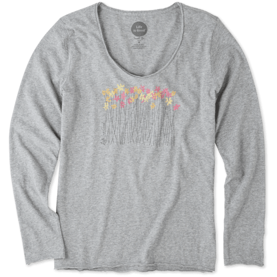 Women's Wild Flower Meadow Long Sleeve Smooth Tee Women's Wild Flower Meadow Long Sleeve Smooth Tee