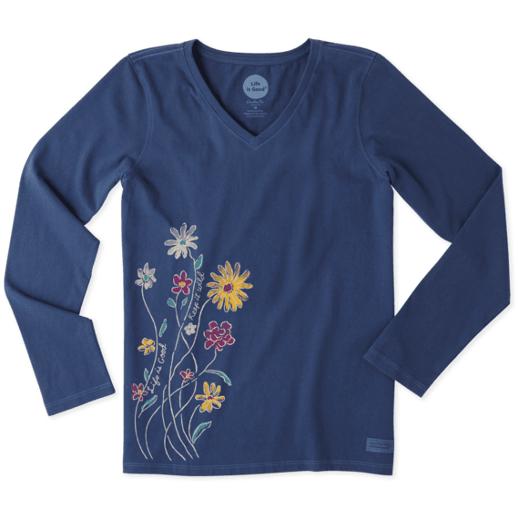Women's Wildflowers Long Sleeve Crusher Vee Women's Wildflowers Long Sleeve Crusher Vee