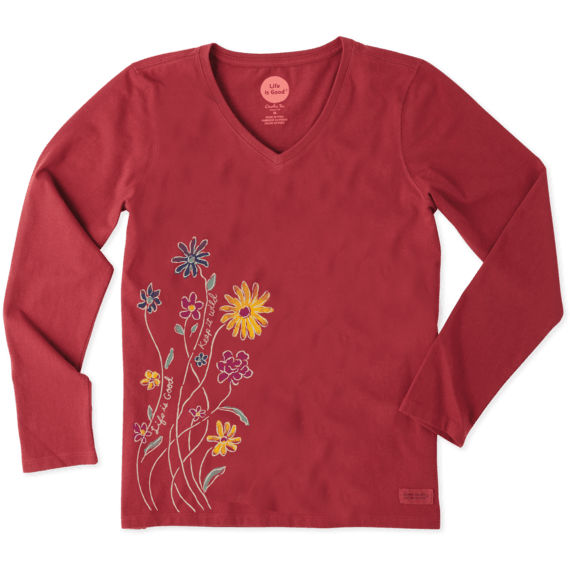 Women's Wildflowers Long Sleeve Crusher Vee Women's Wildflowers Long Sleeve Crusher Vee