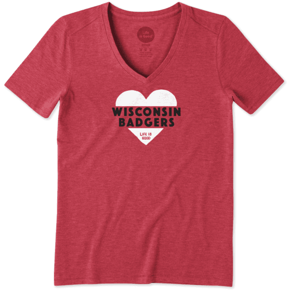 Women's Wisconsin Heart Knockout Cool Vee Women's Wisconsin Heart Knockout Cool Vee