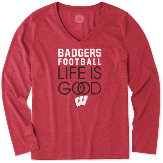 Women's Wisconsin Infinity Football Long Sleeve Cool Vee Women's Wisconsin Infinity Football Long Sleeve Cool Vee