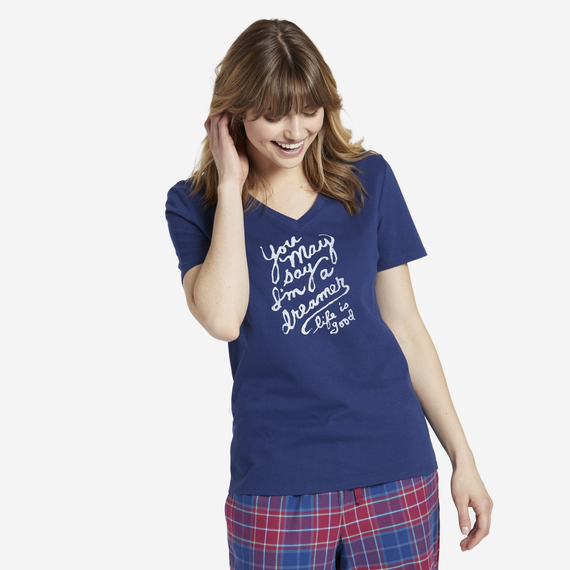 Women's You May Say I'm A Dreamer Snuggle Up Sleep Vee Women's You May Say I'm A Dreamer Snuggle Up Sleep Vee